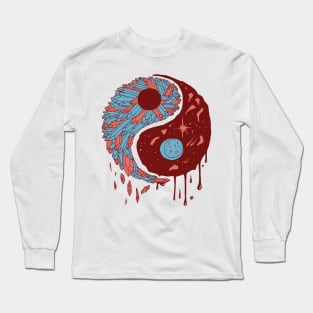 Pastel Tones Yin Yang Crystals and The Night Sky Long Sleeve T-Shirt